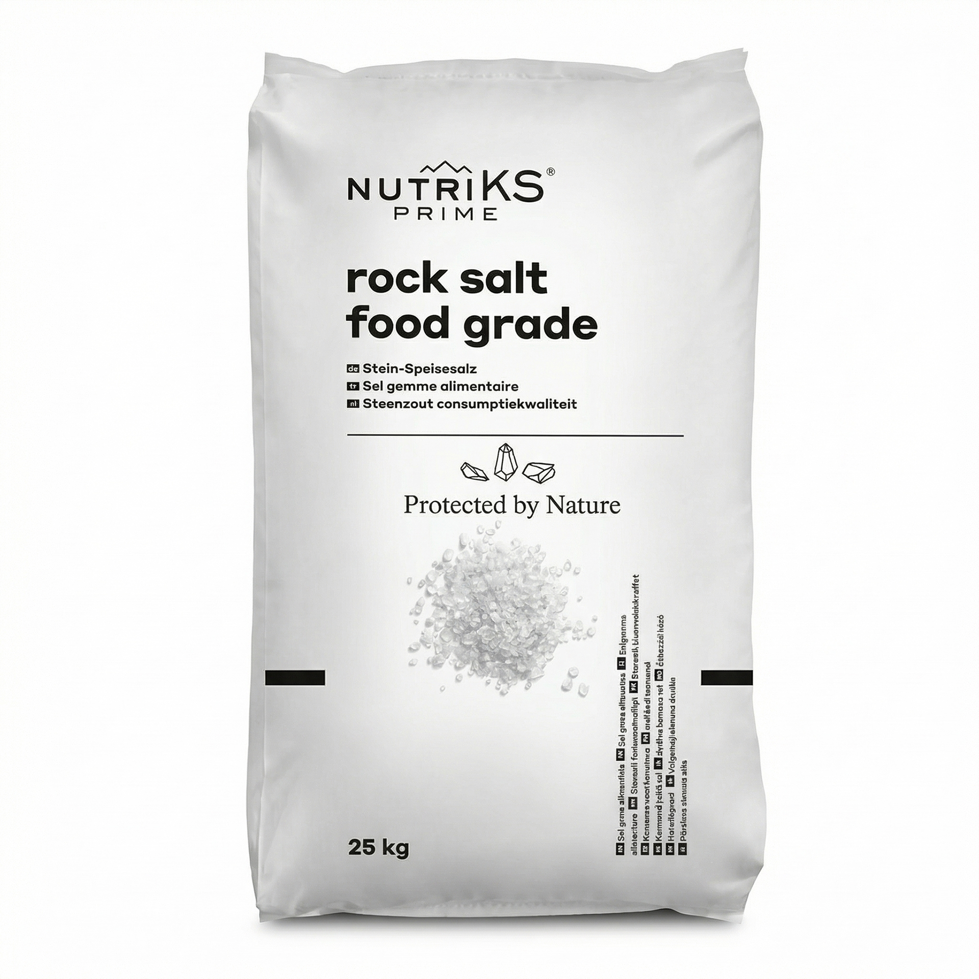 NutriKS 25 kg Speisesalz Steinsalz Kristall Natursalz