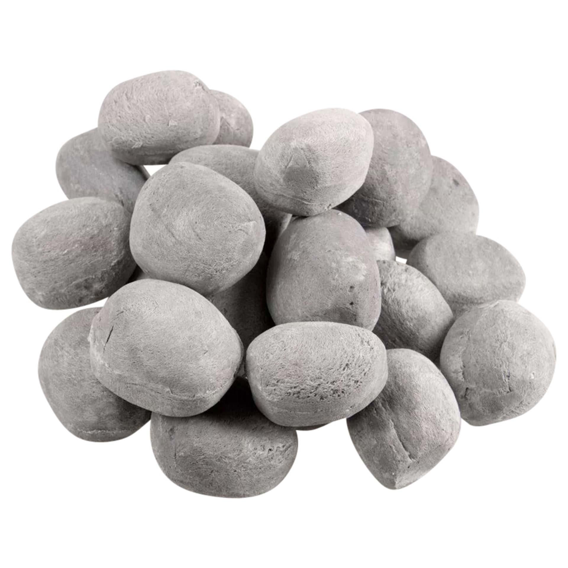 LILIMO  Keramiksteine grau 24-teilig Dekosteine Steinimitat für Ethanol-Kamin