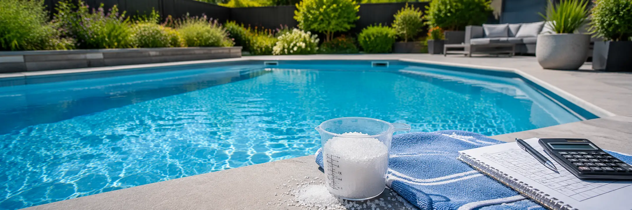 Poolsalzmenge am Pool berechnen und richtig dosieren