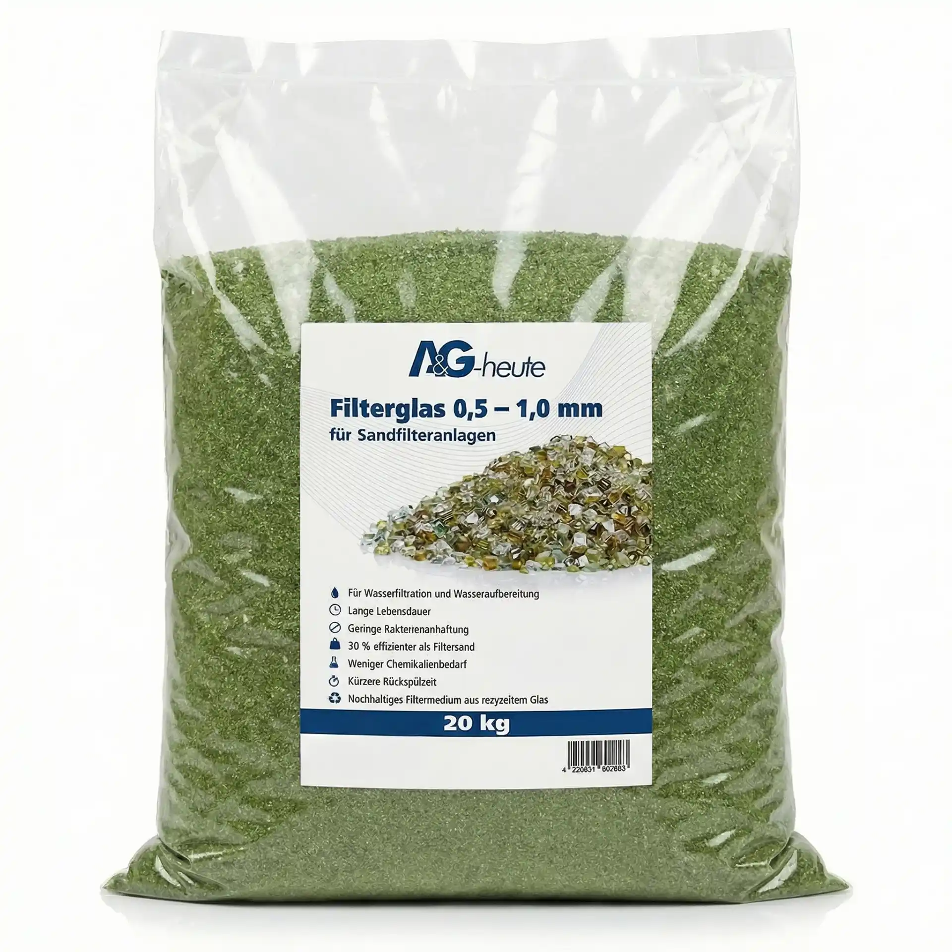 A&G-heute 20 kg Glasfiltersand 0.5-1.0 mm