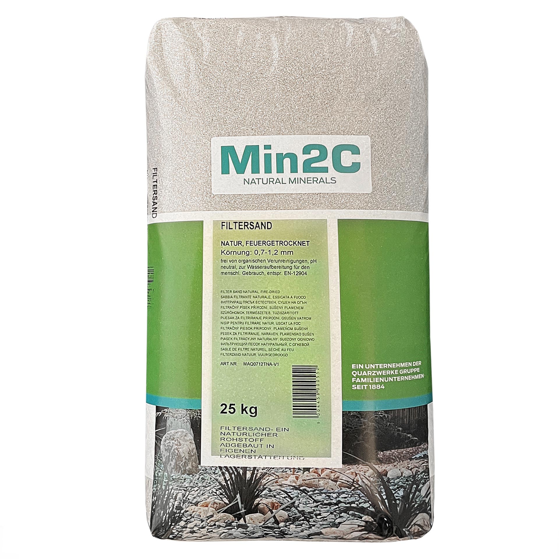 Min2C 25 kg Filtersand 0.7-1.2 mm Quarzsand Min2C 25 kg Filtersand 0.7-1.2 mm Quarzsand