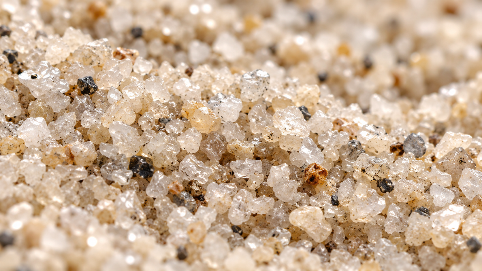 Filtersand aus Quarzsand in Nahaufnahme mit sichtbaren Sandkörnern