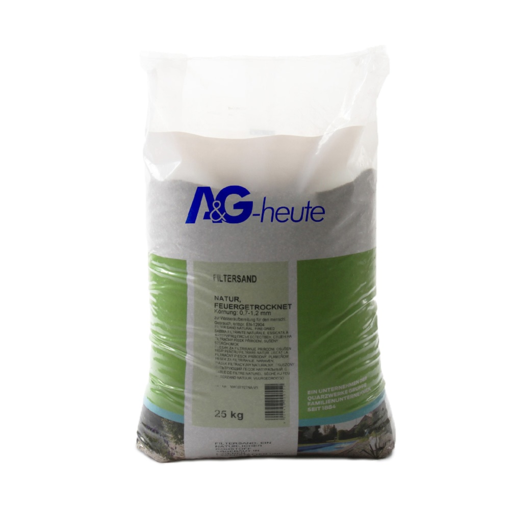 A&G-heute Min2C 25kg Filtersand Quarzsand Körnung 0.7-1.2mm A&G-heute Min2C 25kg Filtersand Quarzsand Körnung 0.7-1.2mm