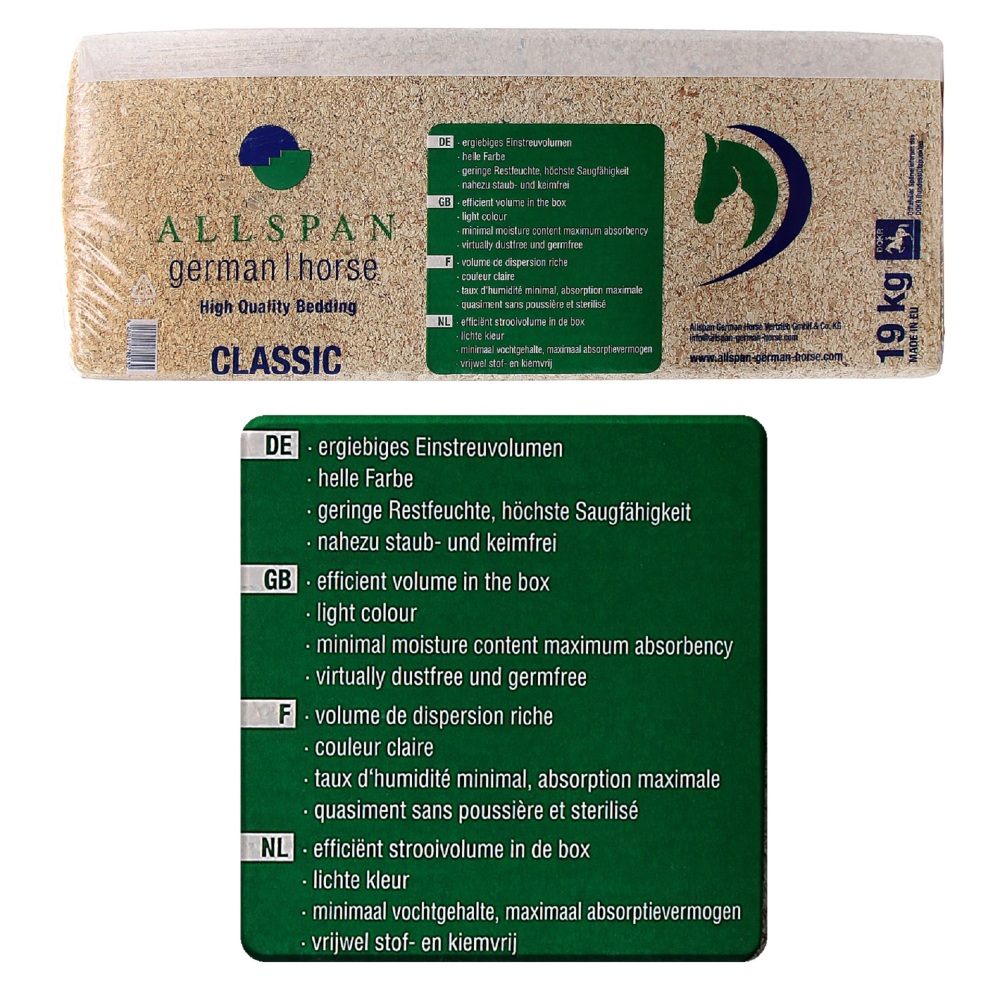 ALLSPAN 19kg Einstreu German Horse Span Classic 500l ALLSPAN 19kg Einstreu German Horse Span Classic 500l