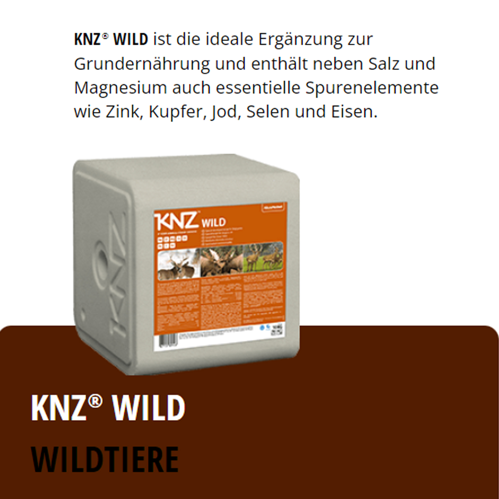 KNZ Wild 30 kg Salzlecksteine Wildtiere