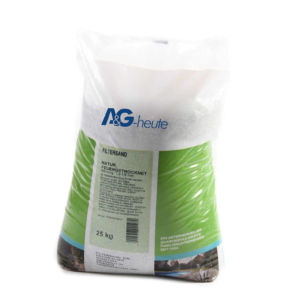 A&G-heute Min2C 25kg Filtersand Quarzsand Körnung 1.0-1.6mm