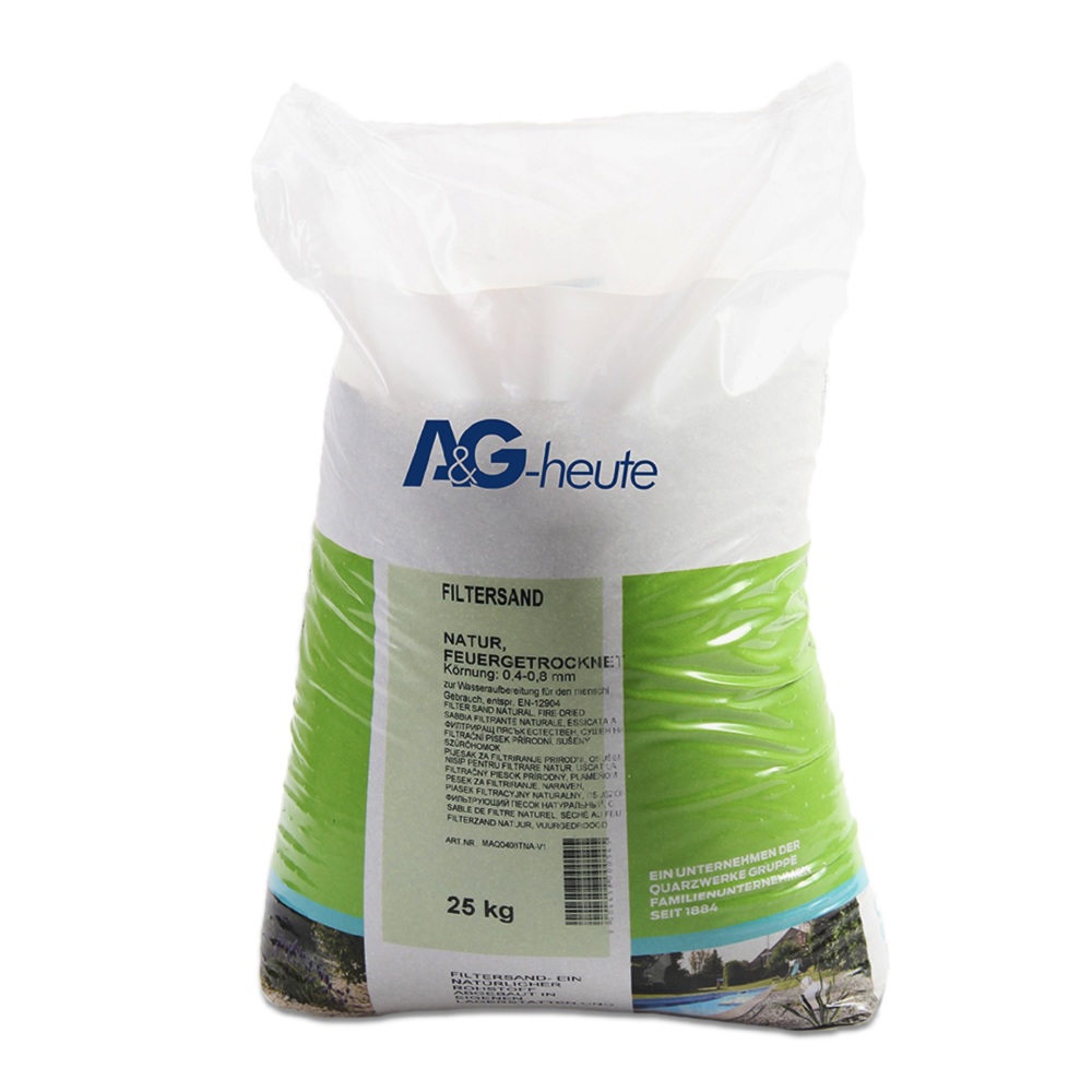A&G-heute Min2C 25kg Filtersand Quarzsand Körnung 0.4-0.8 mm