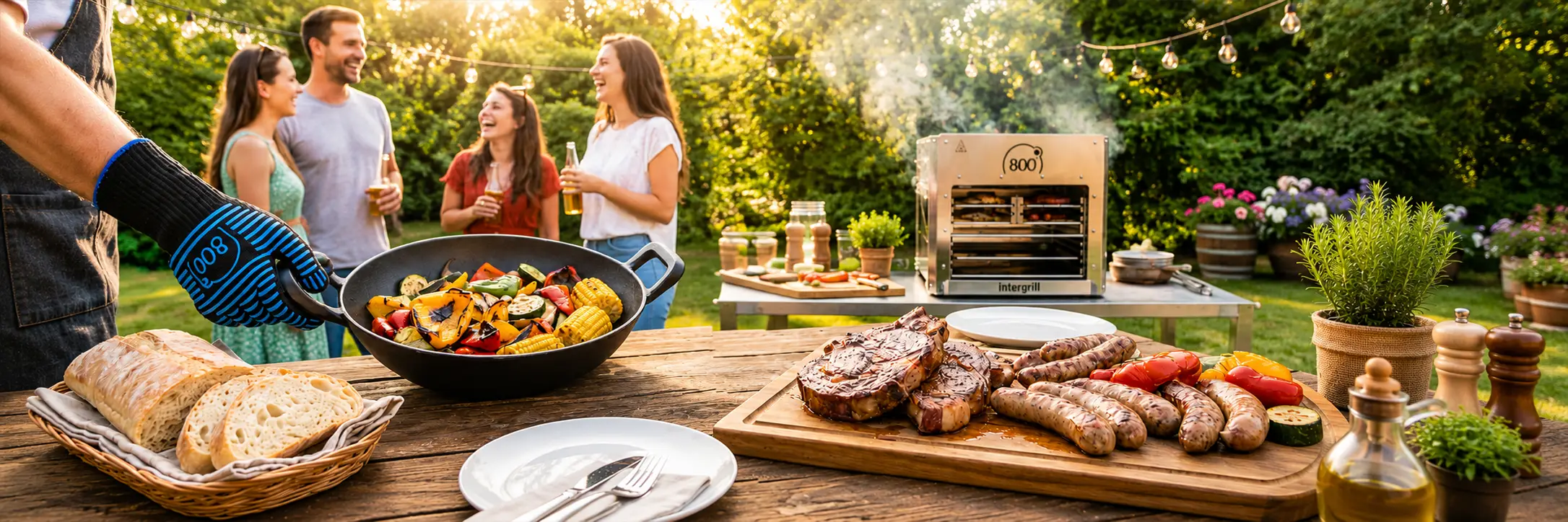 Dutch Oven und Grillprodukte in einer Outdoor-Küche