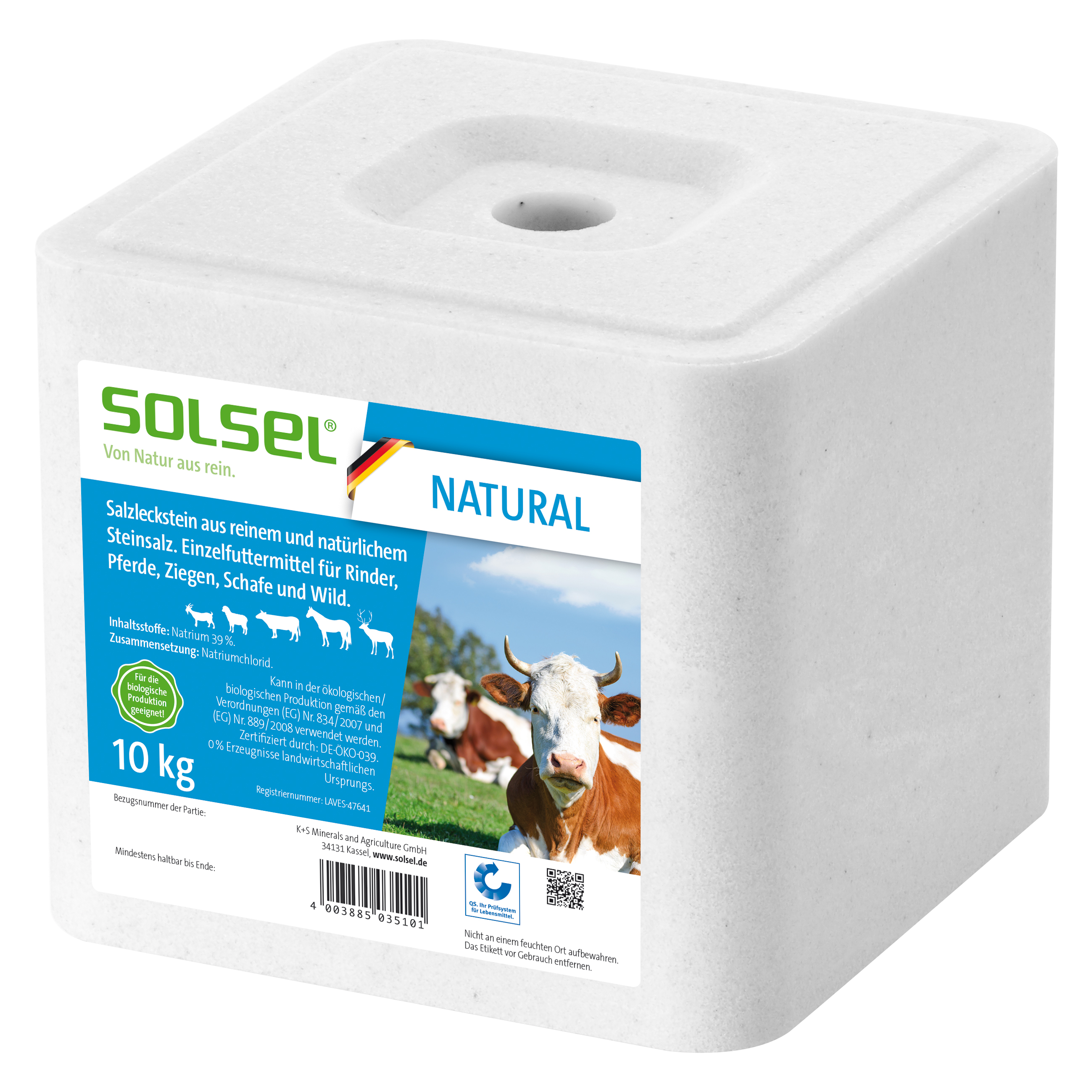 SOLSEL Natur 1 x 10kg Leckstein 