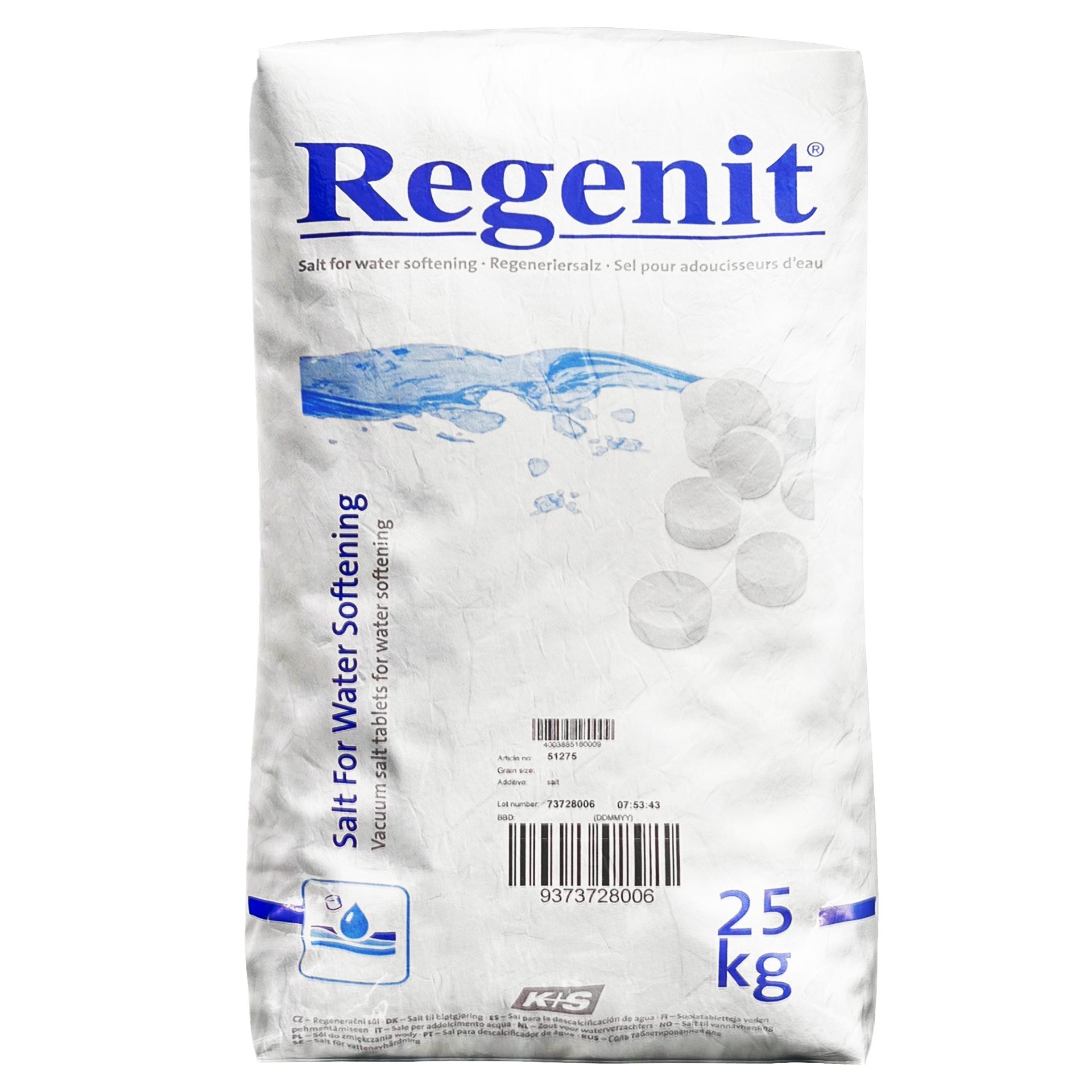 Regenit Salztabletten k+s-regenit-regeneriersalz-salztablette-25kg-agheute-ag10032