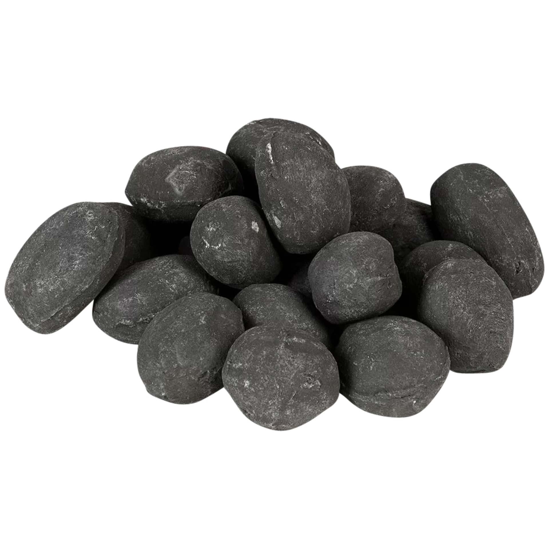 LILIMO Keramiksteine schwarz 24-teilig Dekosteine Steinimitat für Ethanol-Kamin