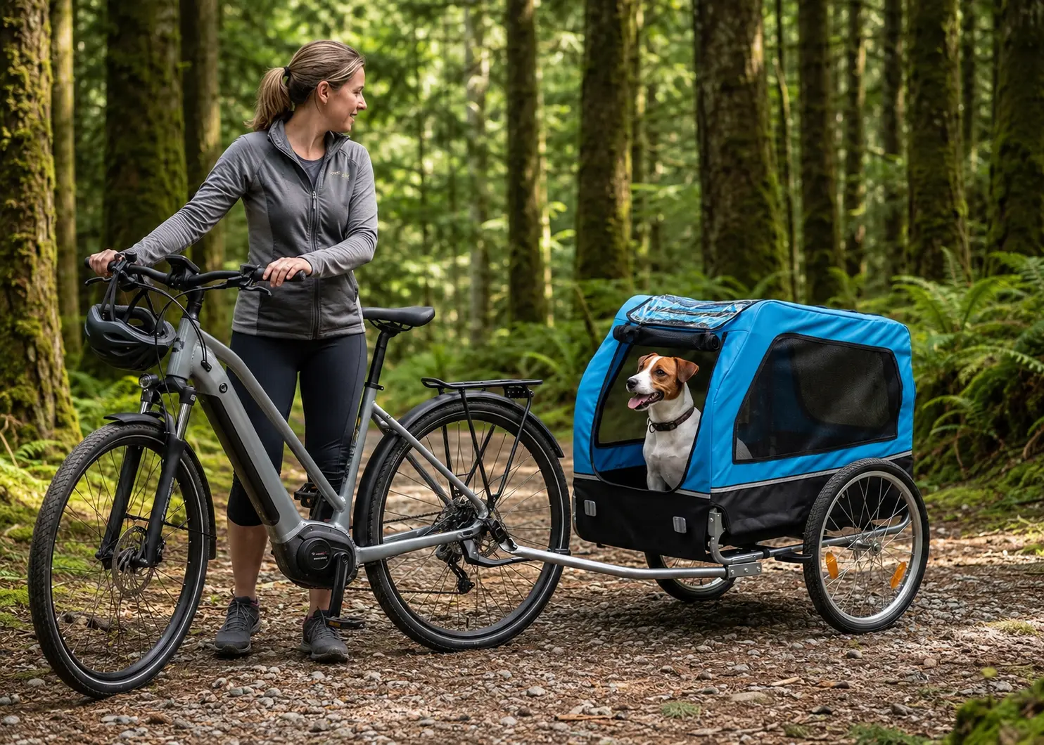 Hund im Webavita Hunde-Fahrradanhänger
