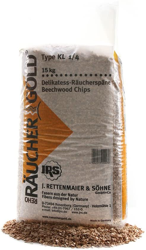 Rettenmaier Räuchergold 15 kg Räucherspäne KL 1/4 Buche