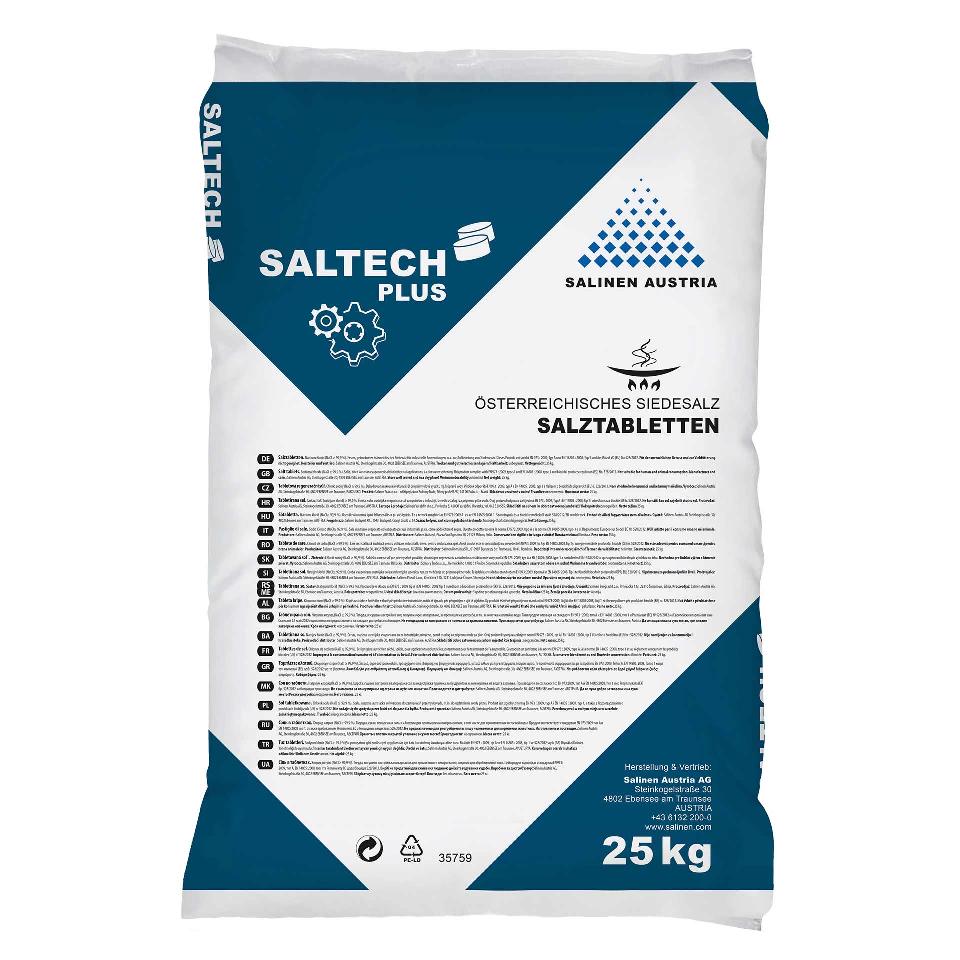Saltech Plus 25 kg Salztabletten Regeneriersalz Siedesalz Saltech Plus 25 kg Salztabletten Regeneriersalz Siedesalz