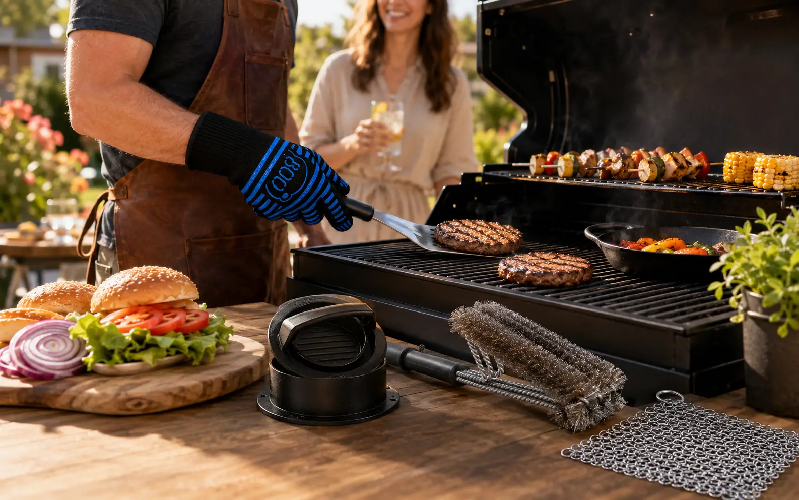 Grillzubehör wie Grillroste, Gastroschalen, Zangen und Grillhandschuhe