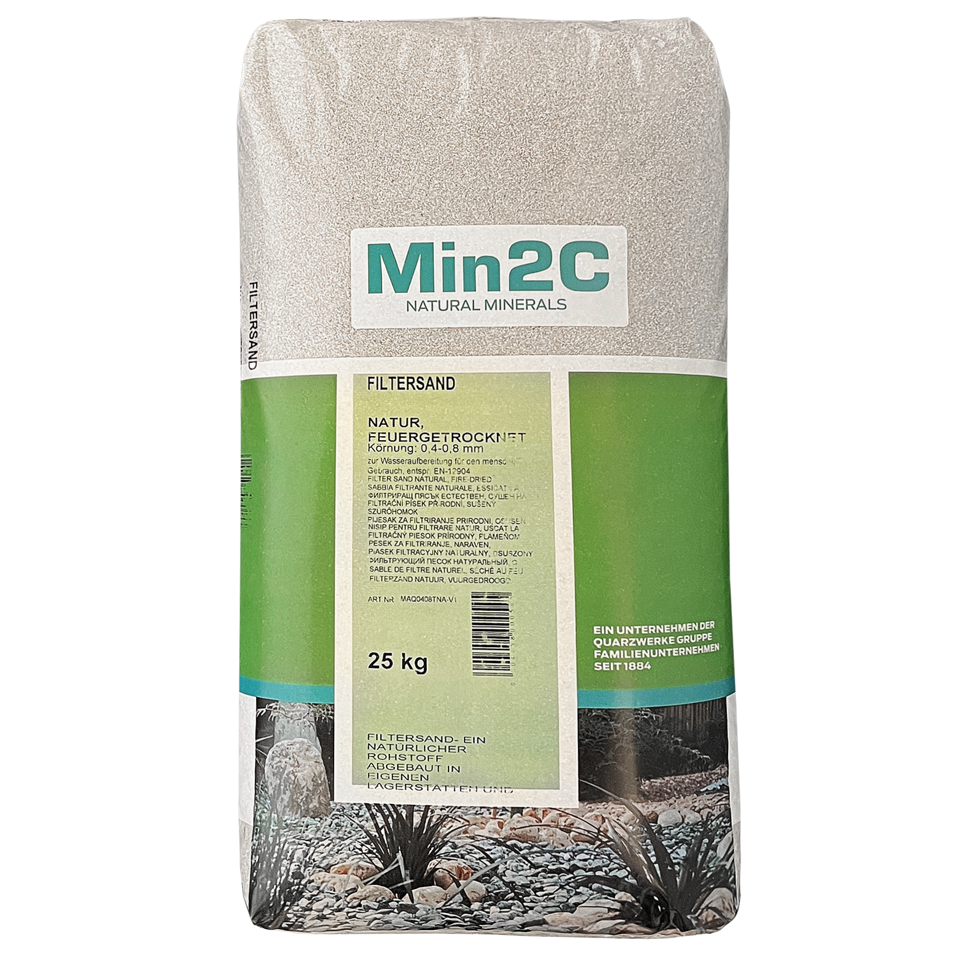 Min2C 25 kg Filtersand 0.4-0.8 mm Quarzsand