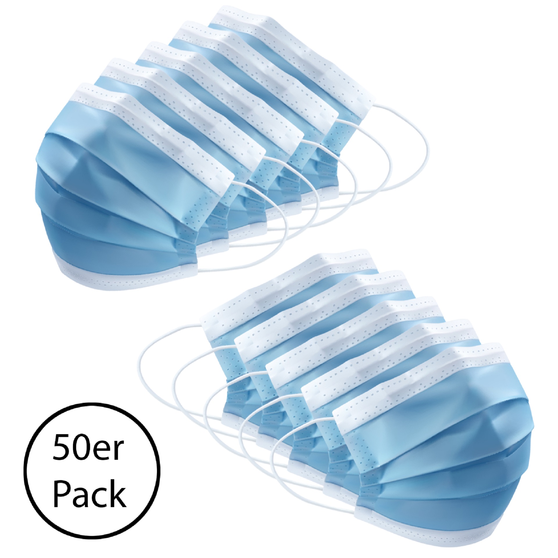 A&G-heute 50 Stück Einwegmasken Vlies 3-lagig Box