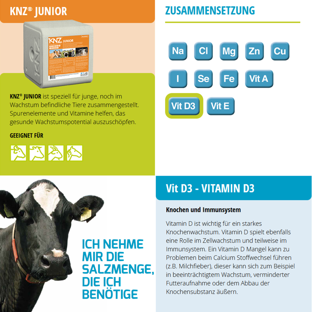 KNZ Junior 10 kg Salzleckstein Jungvieh KNZ Junior 10 kg Salzleckstein Jungvieh