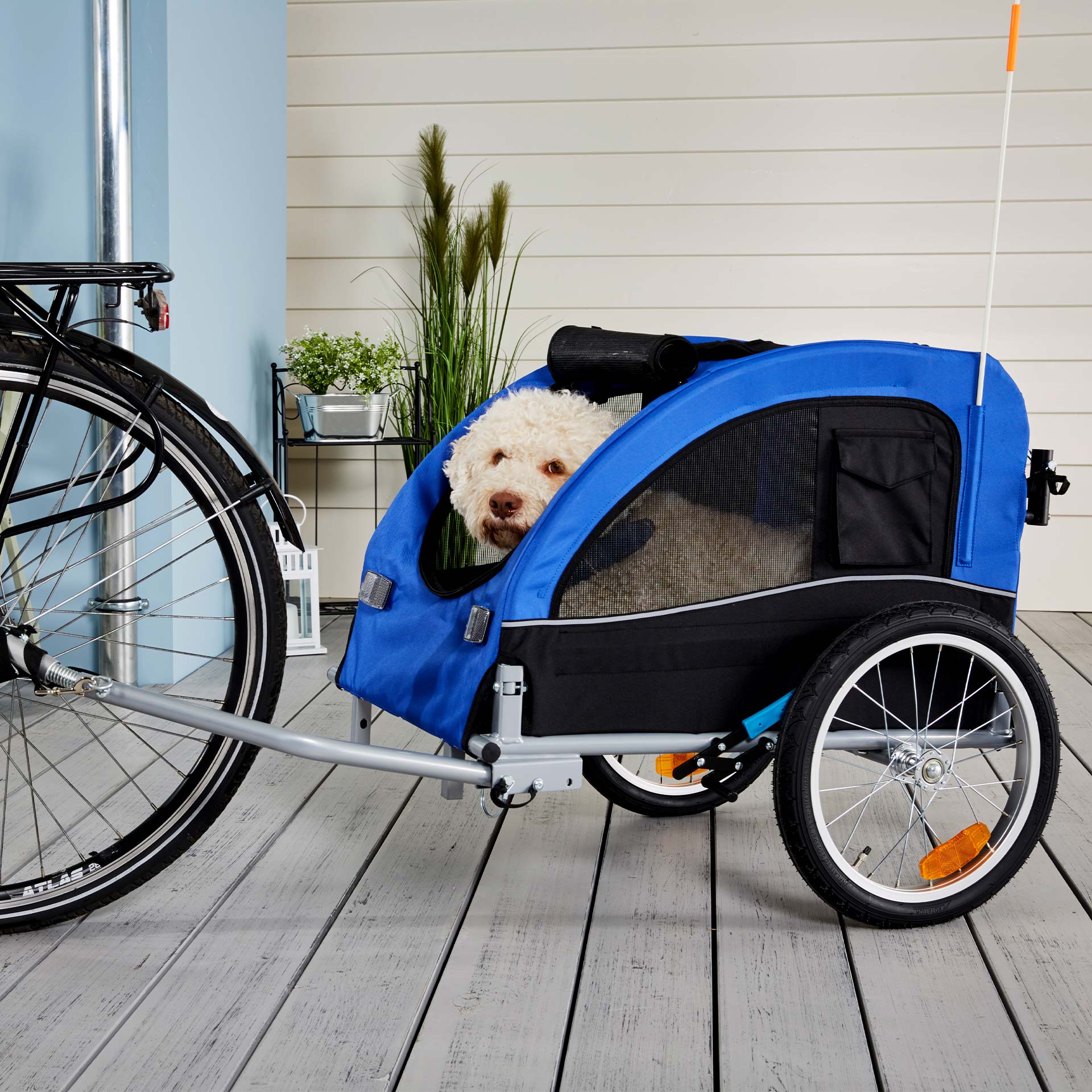 WebaVita Hunde Buggy und Fahrradanhänger für Ihr Haustier blau