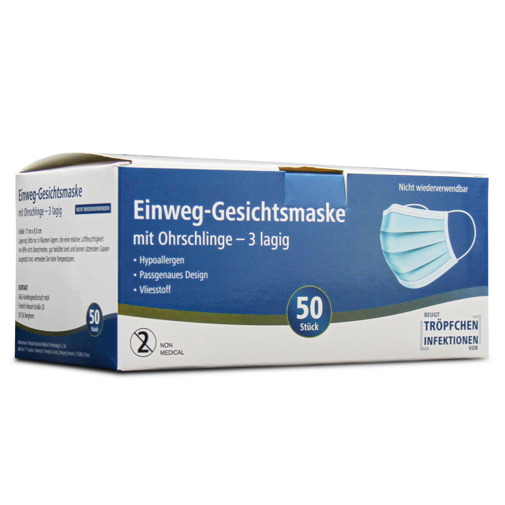A&G-heute Einwegmasken Vlies 3-lagig Box A&G-heute Einwegmasken Vlies 3-lagig Box