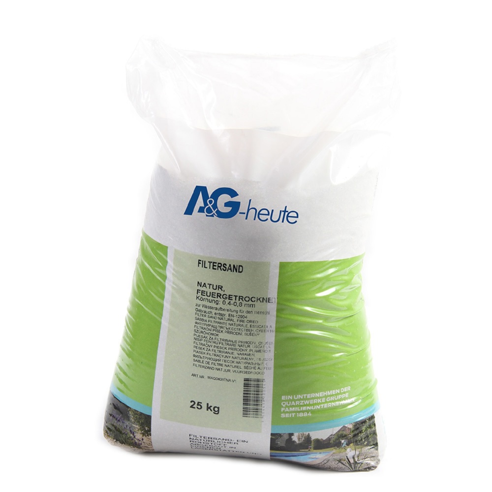 A&G-heute Min2C 25kg Filtersand Quarzsand Körnung 0.4-0.8mm A&G-heute Min2C 25kg Filtersand Quarzsand Körnung 0.4-0.8mm