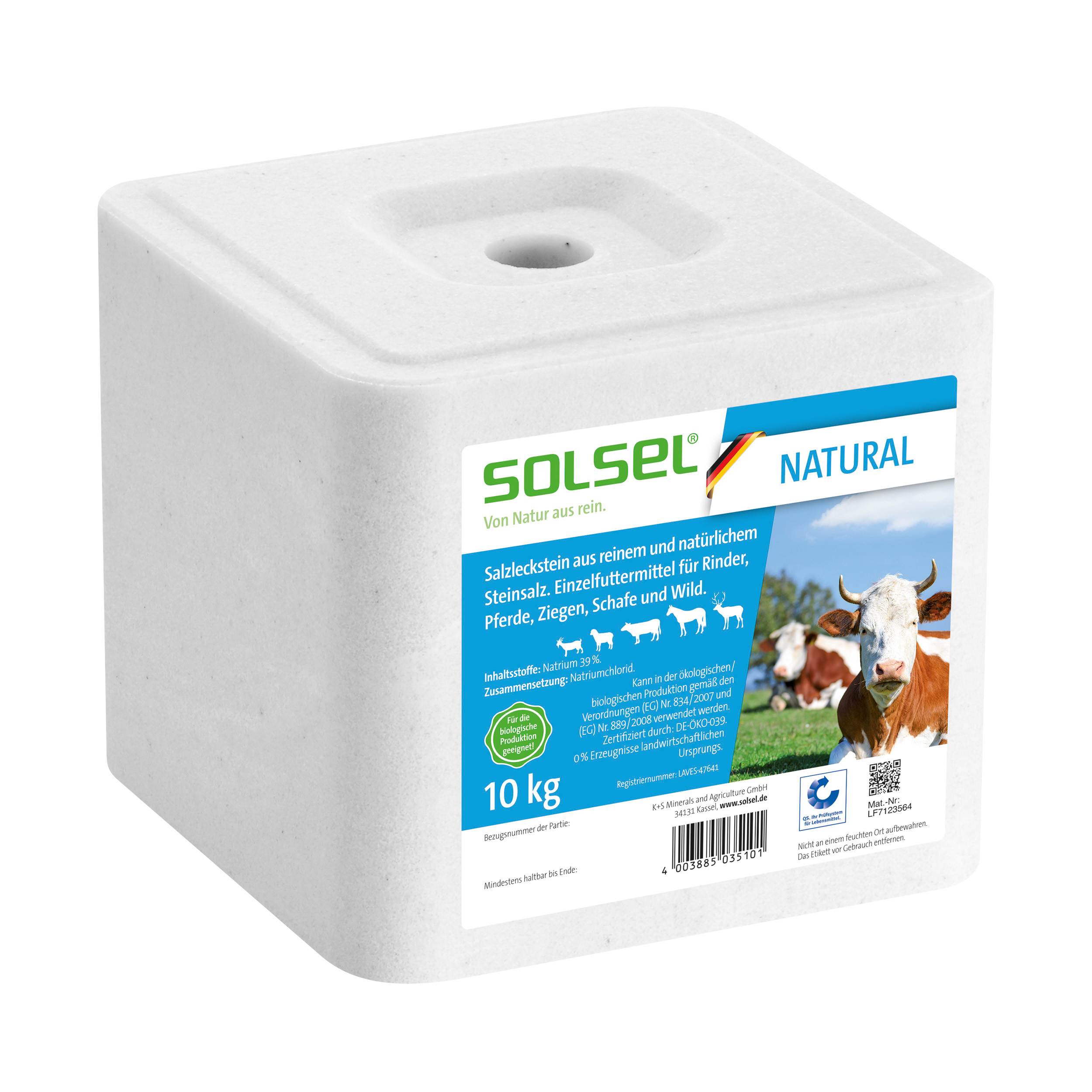 SOLSEL Natur 1 x 10kg Leckstein 